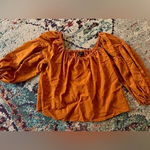 Eloquii Rust Puff Sleeve Blouse